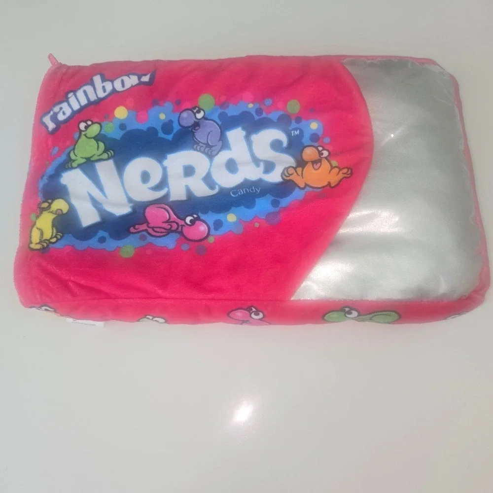 Nerds Candy Rainbow Plush Pillow Set IT'SUGAR Iscream Red Zipper Bag w/5 Plush